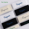 Best Quality Satin Cloth Luxury Damask Woven Label for Clothes Custom Garment Neck Label End Fold Type Direct From Factory