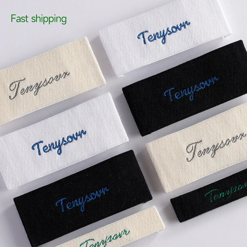 Best Quality Satin Cloth Luxury Damask Woven Label for Clothes Custom Garment Neck Label End Fold Type Direct From Factory