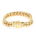 8inch Hip Hop Cross-border Stainless Steel Men's Bracelet Real Gold Plating 18k Gold Personalized Trendy Bracelet Jewelry