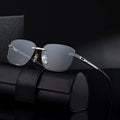 Custom Logo 2025 Retro Color Change Small Frame Sun Glasses UV400 Rimless Square Photochromic Sunglasses for Unisex