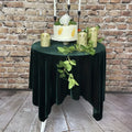 Customized Round Green Knitted Polyester Oilproof & Waterproof Velvet Tablecloth Solid Color for Banquet Wedding Home Party Use