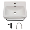 Free Shipping USA Stock White Ceramic Wash Basin Wall Hung Art Basin Modern Bathroom Sinks Wall Mount Hand Washing Bowl