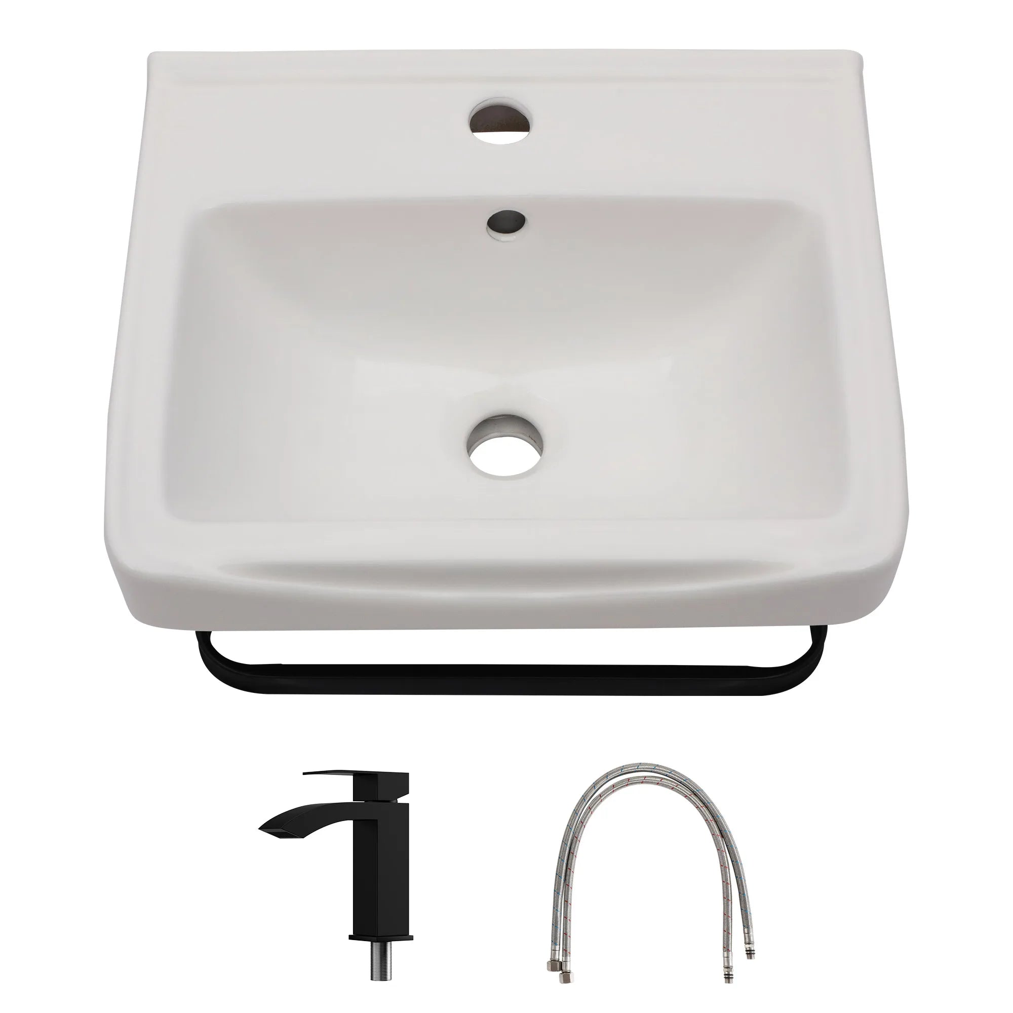 Free Shipping USA Stock White Ceramic Wash Basin Wall Hung Art Basin Modern Bathroom Sinks Wall Mount Hand Washing Bowl