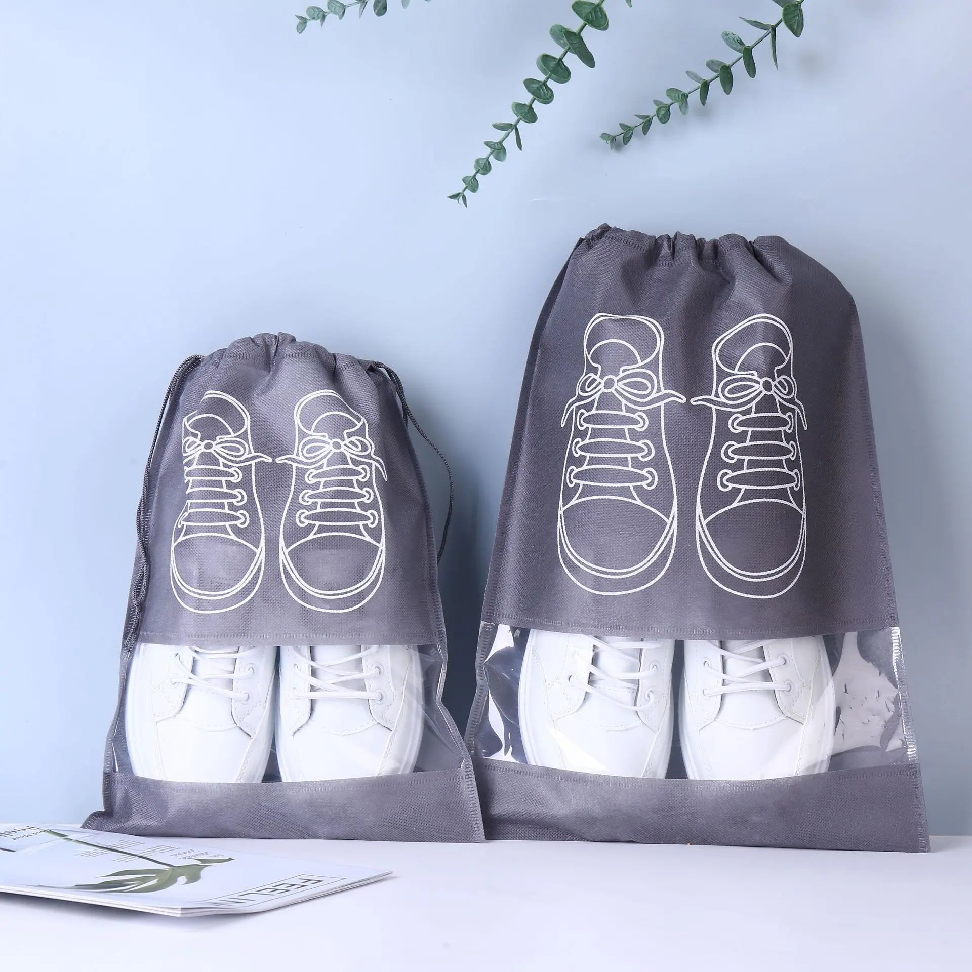 MU Dustproof Shoe Storage Bag Traveling Shoe Bag Non-woven Clothing Shoe Packaging Bag Dust Prevention