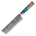 FINDKING Luxury Blue Resin Sapele Wood Handle 67 Layers Damascus Steel Nakiri Knife Chef Cooking Japanese Kitchen Knives