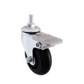 Versatile 2.5 Inch PVC Wheel Locking Caster M8 X 15mm Threaded Stud for Living Room Warehouse Kitchen School Gym Dining