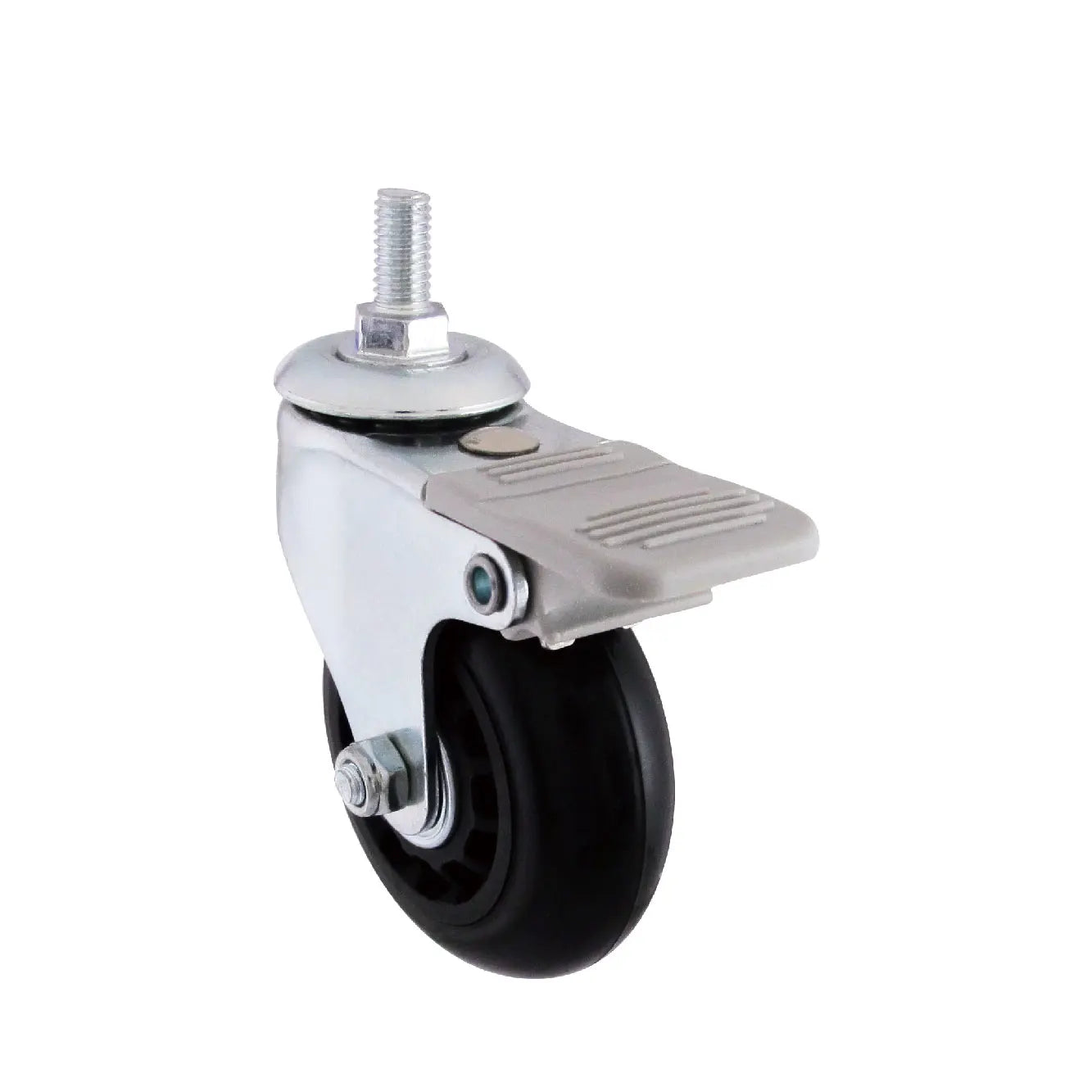 Versatile 2.5 Inch PVC Wheel Locking Caster M8 X 15mm Threaded Stud for Living Room Warehouse Kitchen School Gym Dining