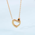 Hot Fashion Heart Pendant Necklace Women's Zircon Necklace Jewelry Stainless Steel Necklace for Women