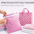 Custom logo pink Polka Dot Self Adhesive Stripe Flat Poly Mailers for Clothing Cosmetic Packaging Paper Bag with Your Own logo