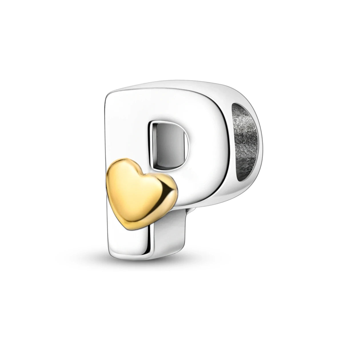 Silver Fashion Letter Series-Letter P Charms Beads Fit Pan Bracelet With Heart Classic Jewelry for Children Weddings Party