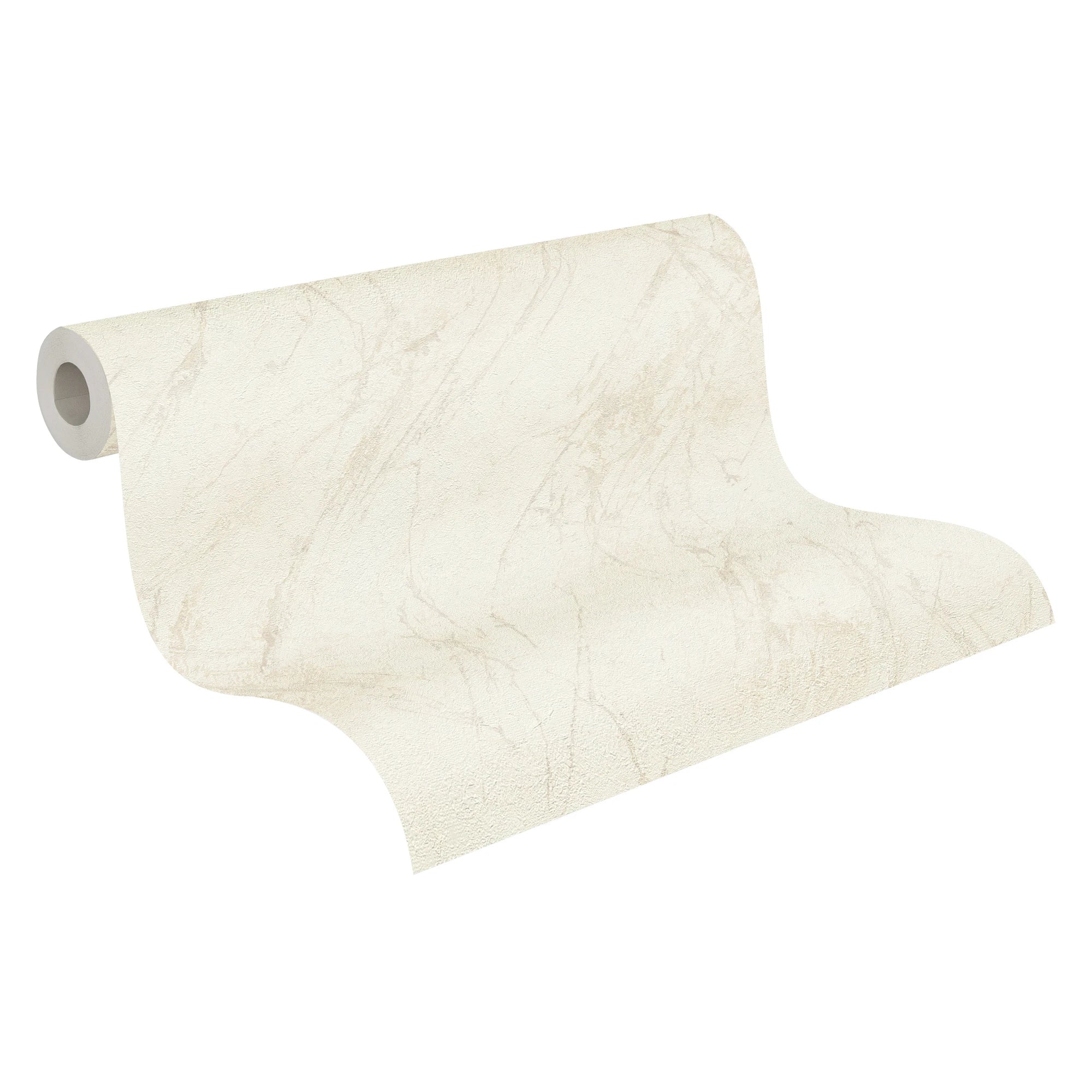 Made in Germany Modern Marble Cream Grey Non Woven Vinyl Wallpaper Rolls-Abrasion & Light Resistant Bathroom Use 1005 X 053 m