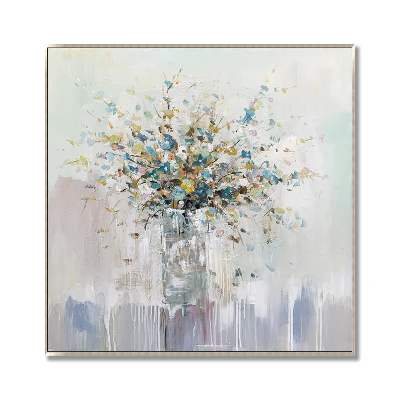 Dropshipping 100% Handmade Hand Painted Oil Painting on Canvas Flower Wall Art Modern Thick Paint Original JZ Arts