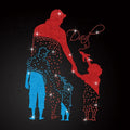 Low Moq Products Happy Father'S Day Dad Vinyl Transfer Rhinestones Heat Transfer Brand Name