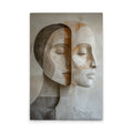 Made in Germany Wedding Hanging Modern Abstract Canvas Wall Art with Beige Grey Frameless Stretcher Frame-Portrait Design