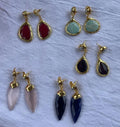 Fashion Gemstone Earings Real Gold Plated Gift for Her