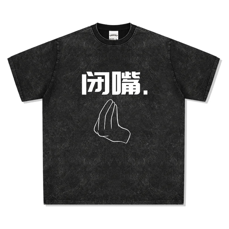 Charming Wholesalers 2026 Heavyweight New Designer Vintage Hip Hop Style Oversized O-Neck logo Printed Cotton T-shirt for Men