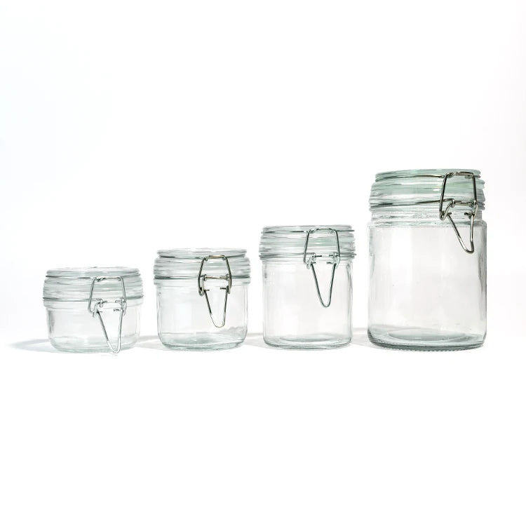 Wholesale Clip Clamp Top Small Glass Jars for Storage Food Containers