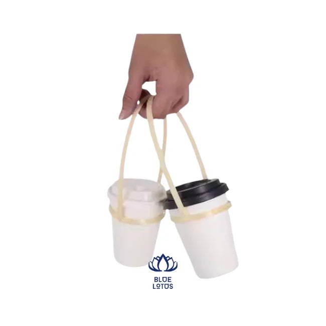 BEST SELLING Bamboo Drink Cup Holder Takeaway Handle Eco Handcraft Vietnam Supply by Blue Lotus Available Now