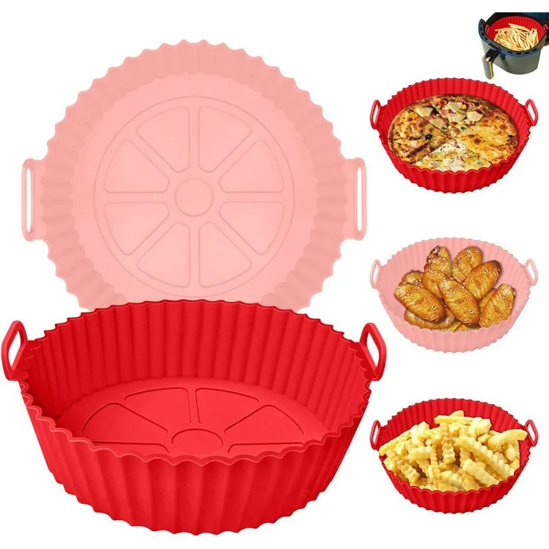 Wholesale Custom Air Fryer Oven Accessories Food Grade Silicone Baking Tray Pots Liners Air Fryer Mat Baking & Pastry Tools