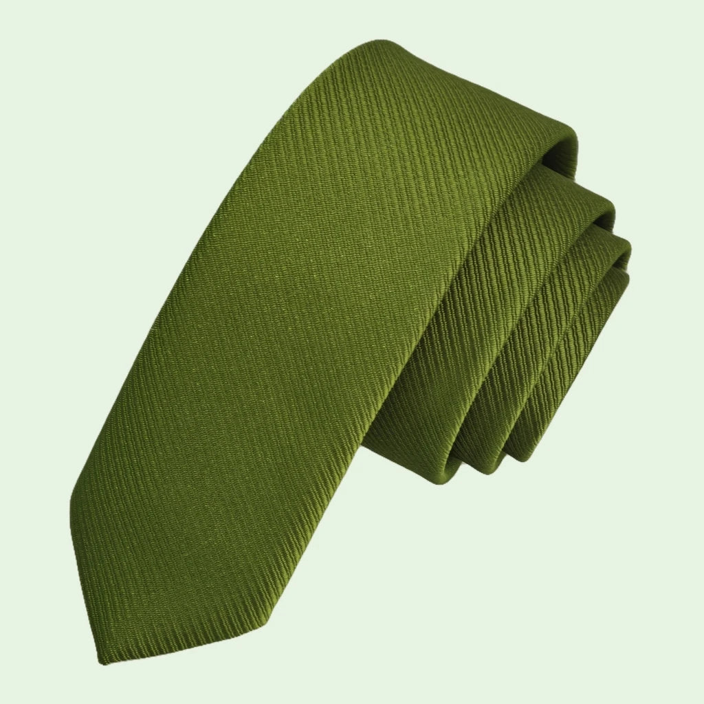 Exve Exclusive Green Self-Striped Simple Slim Fashion Tie Made in Turkey