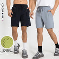 SHINBENE 8\" Sport Workout Shorts Quick Dry Gym Running Shorts Zip Pockets City Leisure Athletic Leisure Spandex Logo