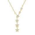 Wholesale  925 Sterling Silver Fine Pendant Necklaces Shinning Star Charm Gold Plated for Women Jewelry