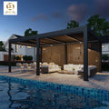 Portable Motorized Aluminum Louvered Pergola with Waterproof Design for Balcony and Outdoor Use-Modern Style China Manufacturer