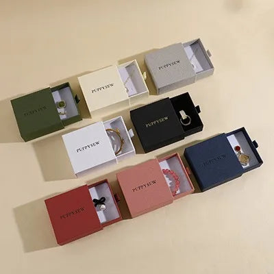 Ring Paper Box Custom Necklace Box with Microfiber Sponge Personalized Logo Jewelry Packaging Proposal