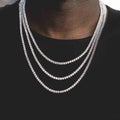 18k Gold Plated Stainless Steel Iced Out Baguette Diamond Cubic Zirconia Tennis Chain Necklace Men CZ Necklace