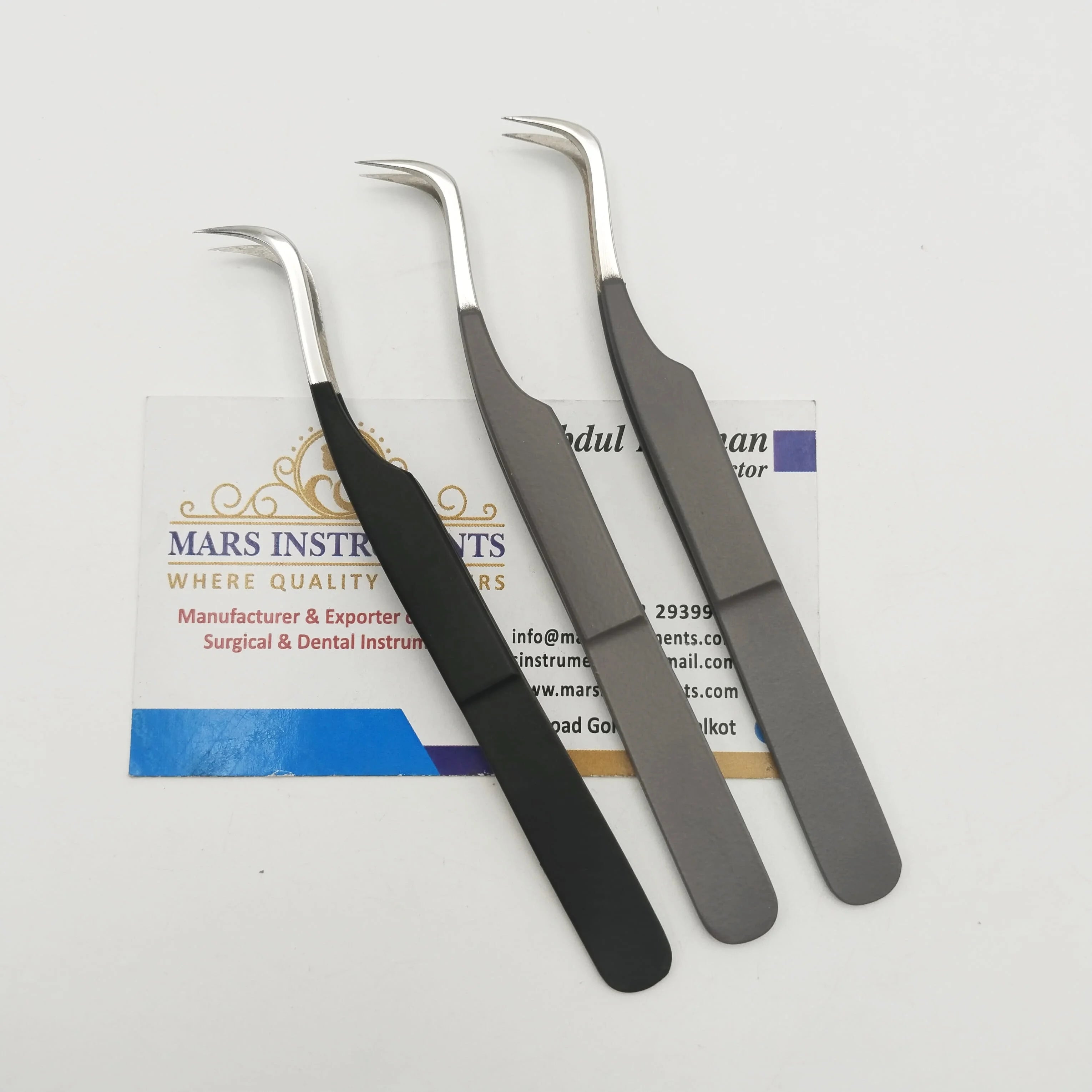 Professional Custom Logo Private Label Curved Stainless Steel Nano Fiber Eyelash Tweezers for Volume False Lash