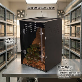 Premium 12x12x18 Inch Reptile Terrarium Large Houses Crested Gecko Breeding Anti-Breakage Acrylic Door Screen Ventilation Pet
