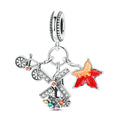 MULA Silver Autumn Series-Autumn Picnic Windmill Pendant Charms for Bracelet with Zircon for Party or Wedding Gift