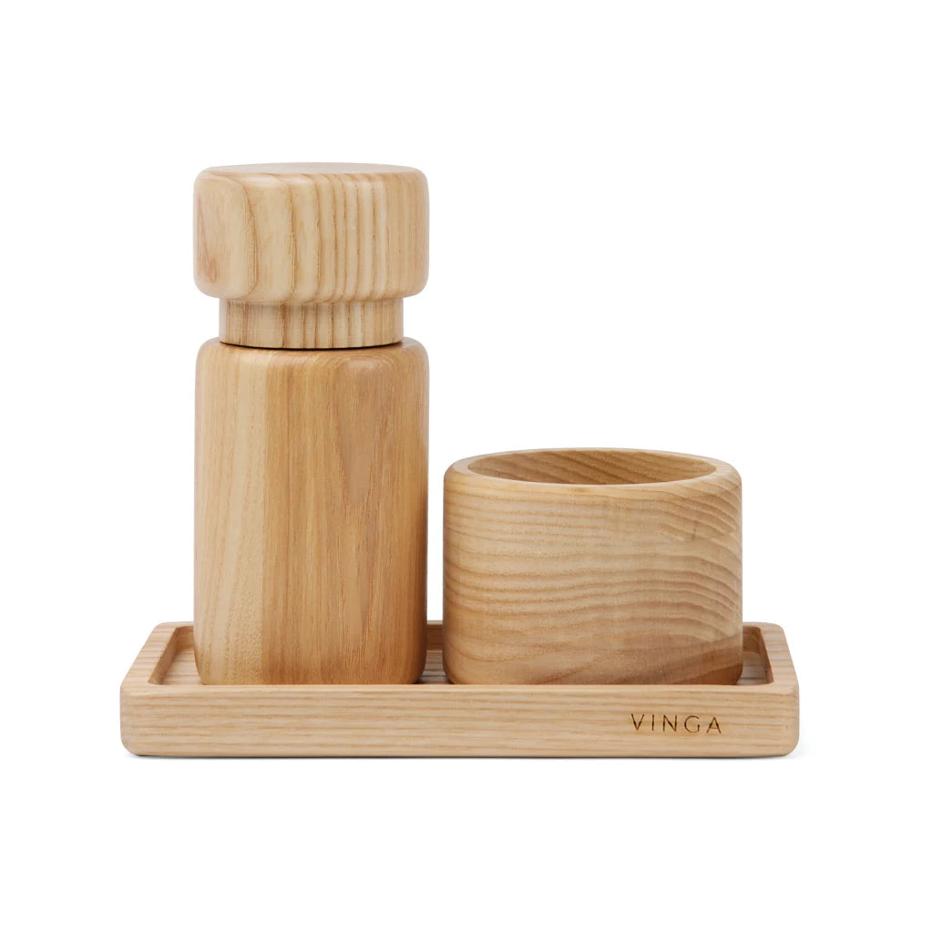 Custom Retro Wood Salt and Pepper Mills Set