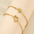 Custom Fashion Jewelry Wholesale Women Gold Plated Personalized Stainless Steel Heart Bracelet for Couple
