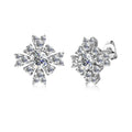 GRA Certified Gemstone Moissanite Diamond 925 Sterling Silver Snowflake Stud Earrings Rhodium Plated for Women Destiny Jewellery