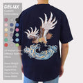 300 Gsm Heavyweight Men's Plus Size Jersey T-Shirt Custom Delux Quality Embroidery Custom Gold Foil Print