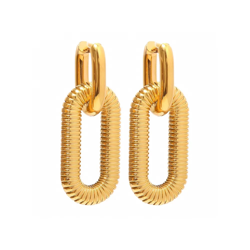 Nabest 18K Gold Plated Hypoallergenic U-shape Hoop Earrings Waterproof Stainless Steel Women Fashion Earring
