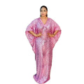 2024 New Product Boubou Homme Musulman V-neck African Clothing Church Dress for Women Sequin Fabric Custom Abaya