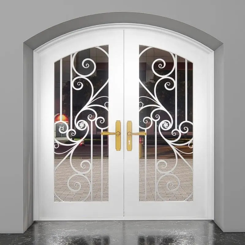 Premium Entry Doors in Wrought Iron Strong Frames Custom Patterns Waterproof Anti-Rust Finish for Years of Use