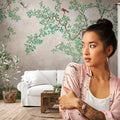 Germany Made Modern Sound-Absorbing Photo Wallpaper Murals Bird Green Brown Non Woven Vinyl Bedroom Living Room Dining Hospital
