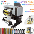 LEAF New Technology UV Roll to Roll DTF Printer 4pcs I1600U Head LED AB Film 3D Crystal Label UV DTF Printer With Laminator