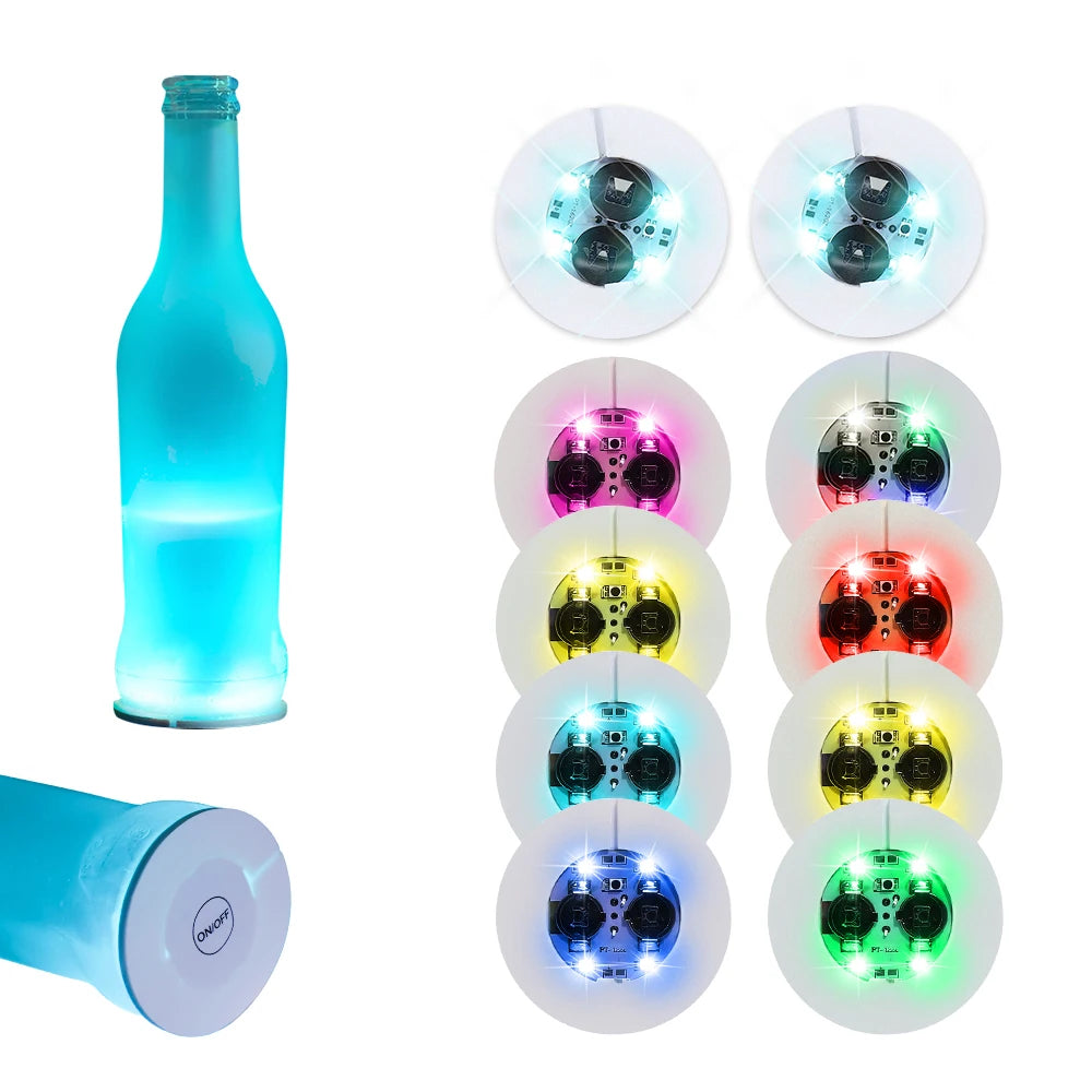 LED Coaster and Bottle Lights Decoration Sticker for Graduation and Ramadan Lights up Liquor and Drink Bottles