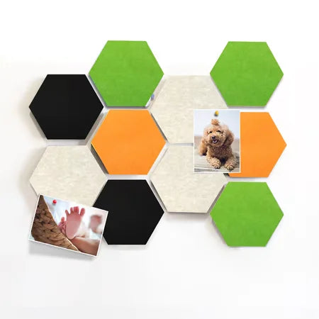 Modern Decorative Hexagon Acoustic Tiles Sound Absorbing Polyester Fabric Felt PET Wall Panels