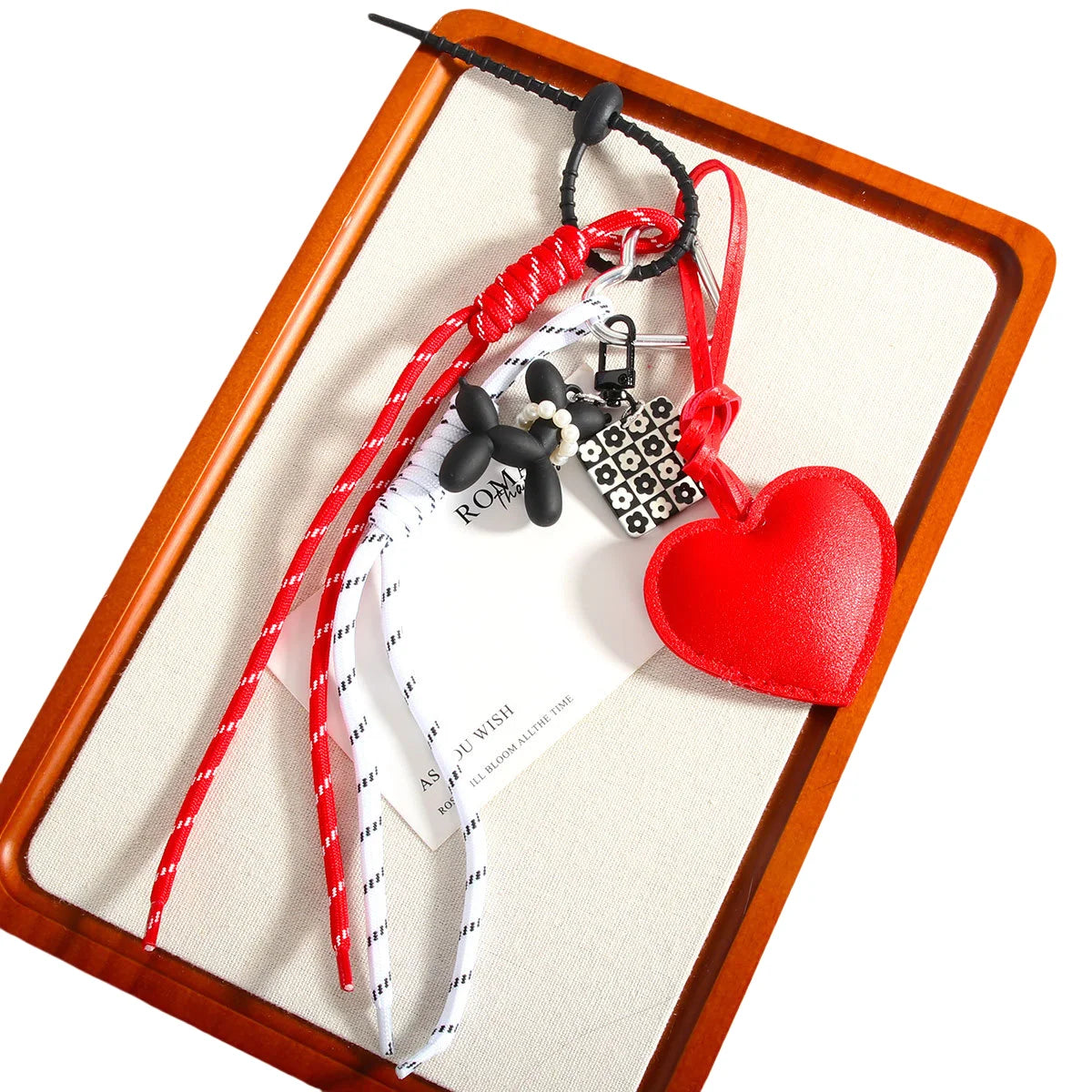 2025 Wholesale Creative Leather love Knot Rope Alloy Pendant Key Chain Decorative Pendant Small Fresh Bag Pendant for Couples