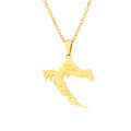Fine Fashion Women Men 18K Gold Plated Silver Stainless Steel Peace Croatia Map Flag Pendant Collar Chain Necklace Jewelry