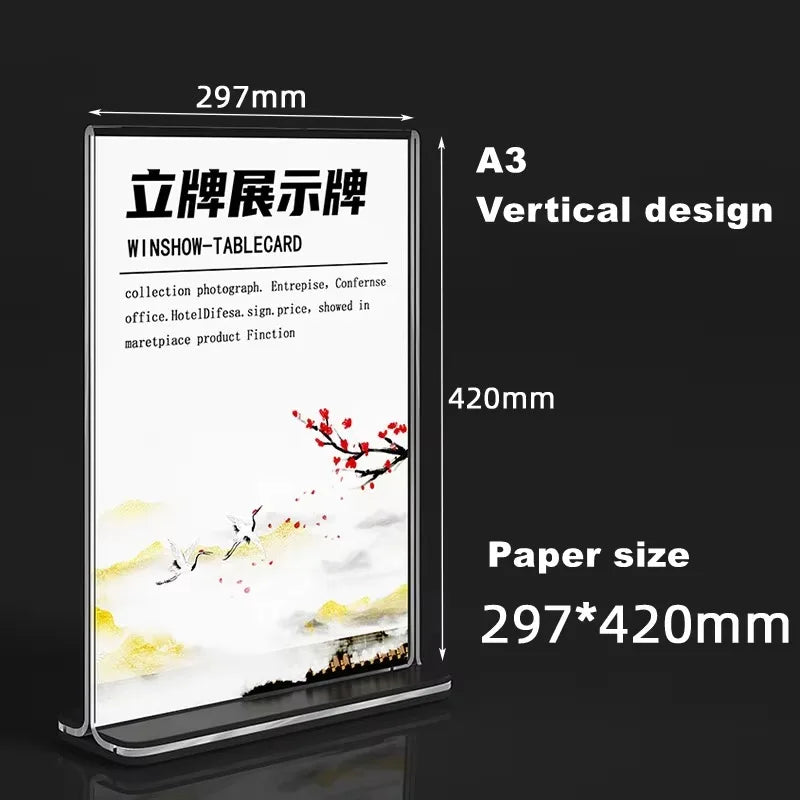 Hookei Plastic Sign Holder Clear Acrylic Table Stand A4 A5 A6 Size Price List Acrylic Holder for Store