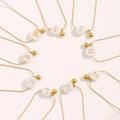 Dreamshow Beaded Jewelry Initial Letter Charm Necklace 18k Gold Plated Stainless Steel Jewelry