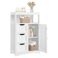 Bathroom Cabinet Floor Wooden Storage Organizer Bathroom Storage Cabinet With 1 Door and 3 Drawers