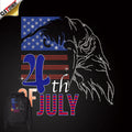 2024 New Products Trending Custom Hot Fix Motif Rhinestone Transfer Design Independence Day Transfers