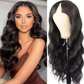 CLJhair Super Soft V Part Wigs Human Hair Body Wave